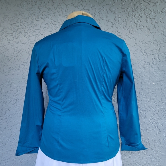 Cotton stretch NWT Y2K XL Blue shirt Winter Holiday Christmas - Picture 4 of 11